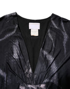 Roberto Cavalli Black Floral Viscose Sheath Midi Dress