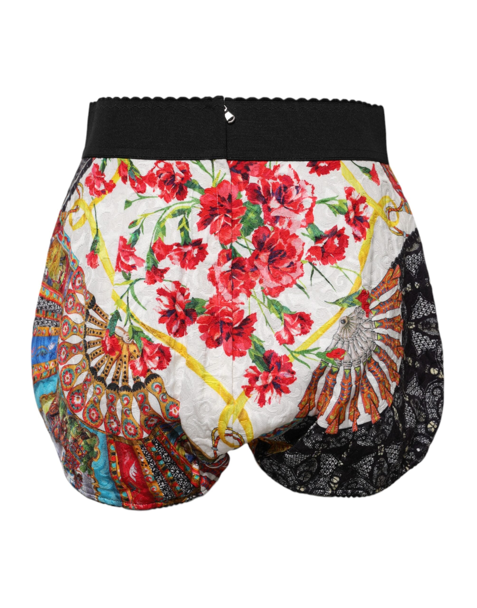 Dolce & Gabbana Multicolor Floral High Waist Hot Pants Shorts