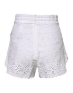 Dolce & Gabbana White Linen High Waisted Hot Pants Shorts