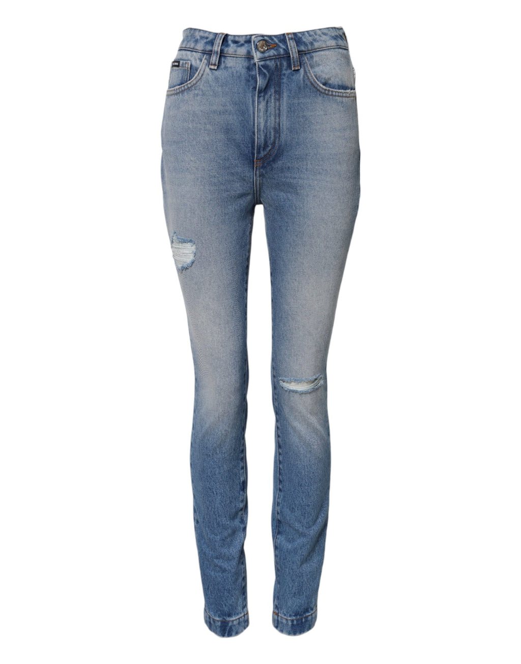 Dolce & Gabbana Blue Washed Skinny High Waist Denim Jeans