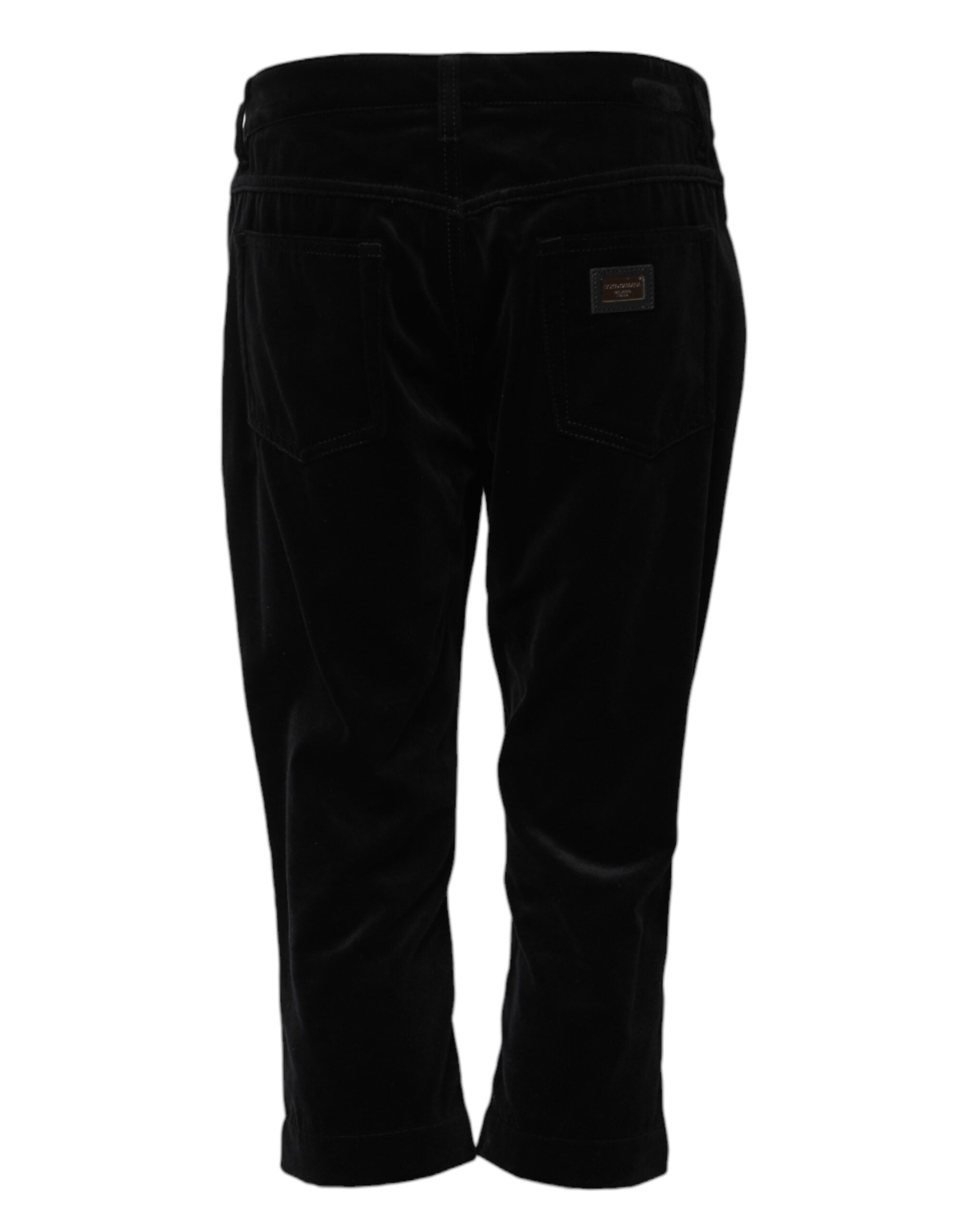 Dolce & Gabbana Black Cotton Skinny Capri Cropped Denim Jeans