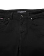 Dolce & Gabbana Black Cotton Skinny Mid Waist Denim Jeans