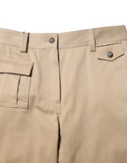 Dolce & Gabbana Beige Mid Waist Cargo Tapered Pants