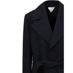 Bottega Veneta Blue Cotton Trench Coat
