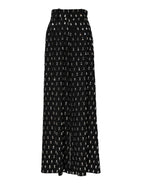 Dolce & Gabbana Black Crystal Embellished Wide Leg Pants