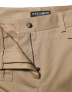 Dolce & Gabbana Beige Mid Waist Cargo Tapered Pants