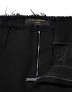 Dolce & Gabbana Black Cotton Mid Waist Flared Denim Jeans