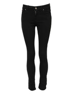 Dolce & Gabbana Black Cotton Skinny Mid Waist Denim Jeans