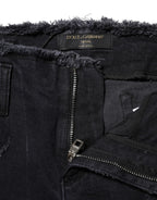 Dolce & Gabbana Black Cotton Tattered Skinny Denim Jeans