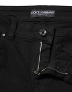 Dolce & Gabbana Black Cotton Skinny Mid Waist Denim Jeans
