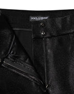 Dolce & Gabbana Black Cotton Stretch Lurex Thread Skinny Pants