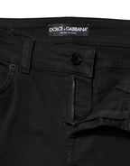 Dolce & Gabbana Black Cotton Skinny Mid Waist Denim Jeans