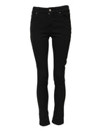 Dolce & Gabbana Black Cotton Skinny Mid Waist Denim Jeans