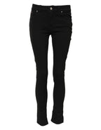 Dolce & Gabbana Black Cotton Skinny Mid Waist Denim Jeans