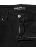 Dolce & Gabbana Black Cotton Skinny Mid Waist Denim Jeans