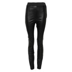 Dolce & Gabbana Black Leather Elastic Waist Pants