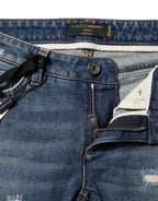 Dolce & Gabbana Blue Play Card Embroidery Skinny Denim Jeans