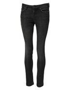 Dolce & Gabbana Black Cotton Low Waist Skinny Denim Jeans