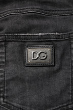Dolce & Gabbana Black Cotton Low Waist Skinny Denim Jeans