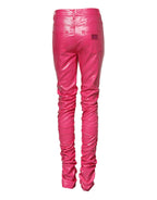 Dolce & Gabbana Pink Cotton High Waisted Skinny Denim Jeans