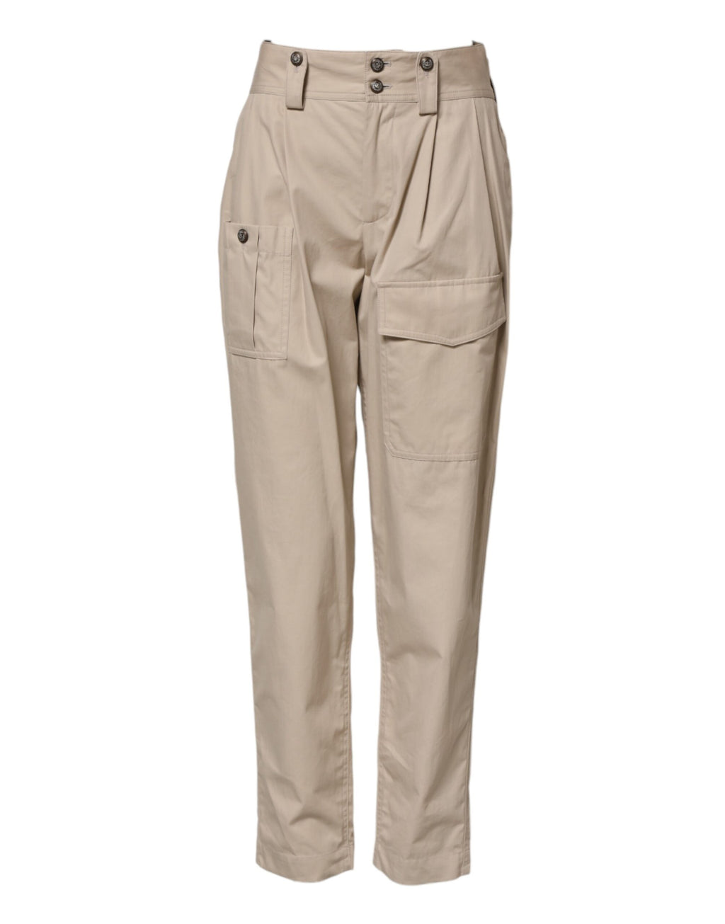 Dolce & Gabbana Beige Cotton High Waisted Pants