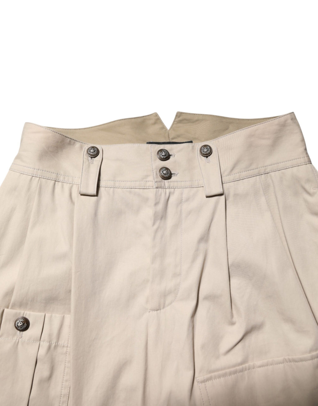 Dolce & Gabbana Beige Cotton High Waisted Pants