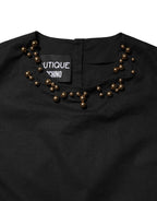 Boutique Moschino Black Cotton Sleeveless Women Tank T-shirt