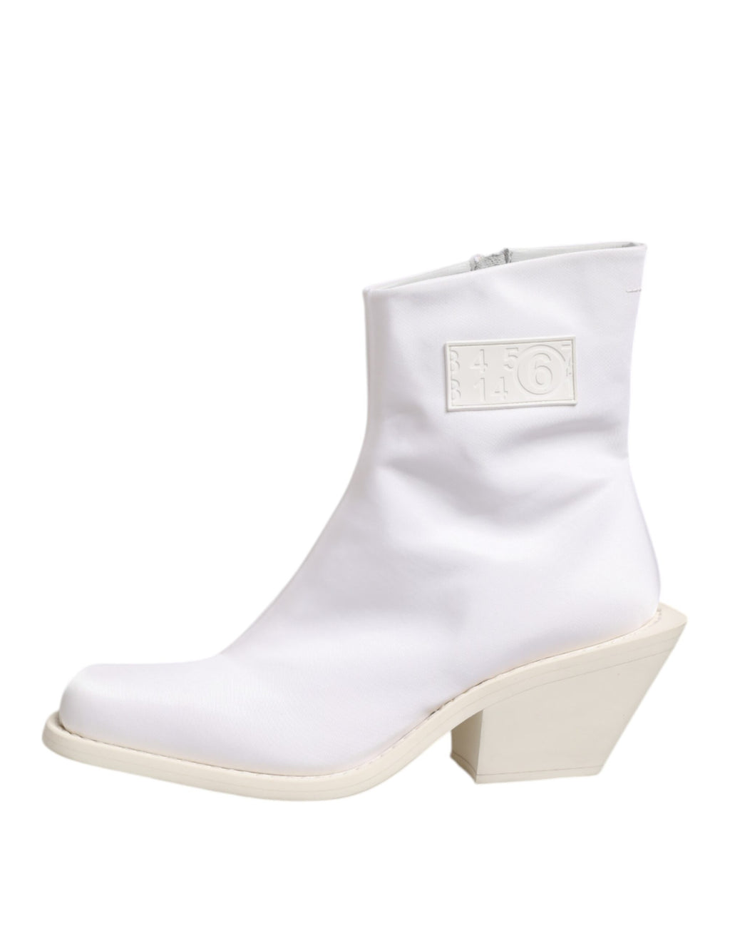 Maison Margiela White Square Heel Zip Ankle Boots Shoes
