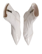 Elisabetta Franchi White Stiletto Heels Mid Calf Boots Shoes