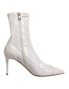 Elisabetta Franchi White Stiletto Heels Mid Calf Boots Shoes