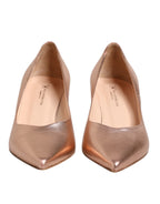 Prosperine Pink Leather Pumps Stiletto Heels Slip On Shoes