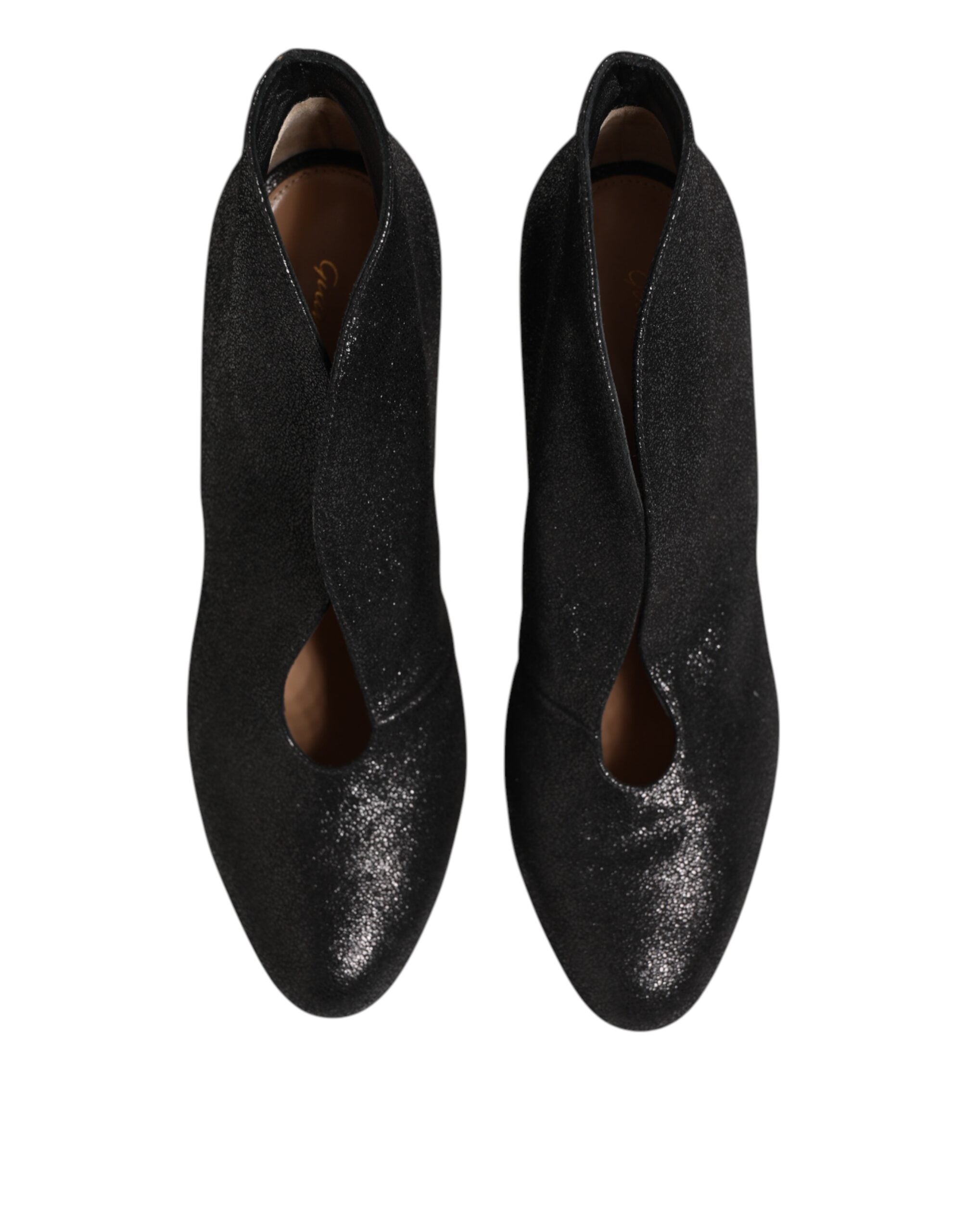 Gianvito Rossi Metallic Black Pump Stiletto Heels Shoes