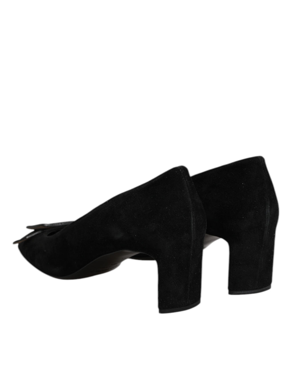 DEL CARLO Black Suede Leather Slip On High Heels Pump Shoes