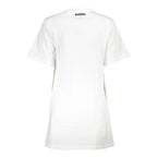 Cavalli Class White Cotton Dress