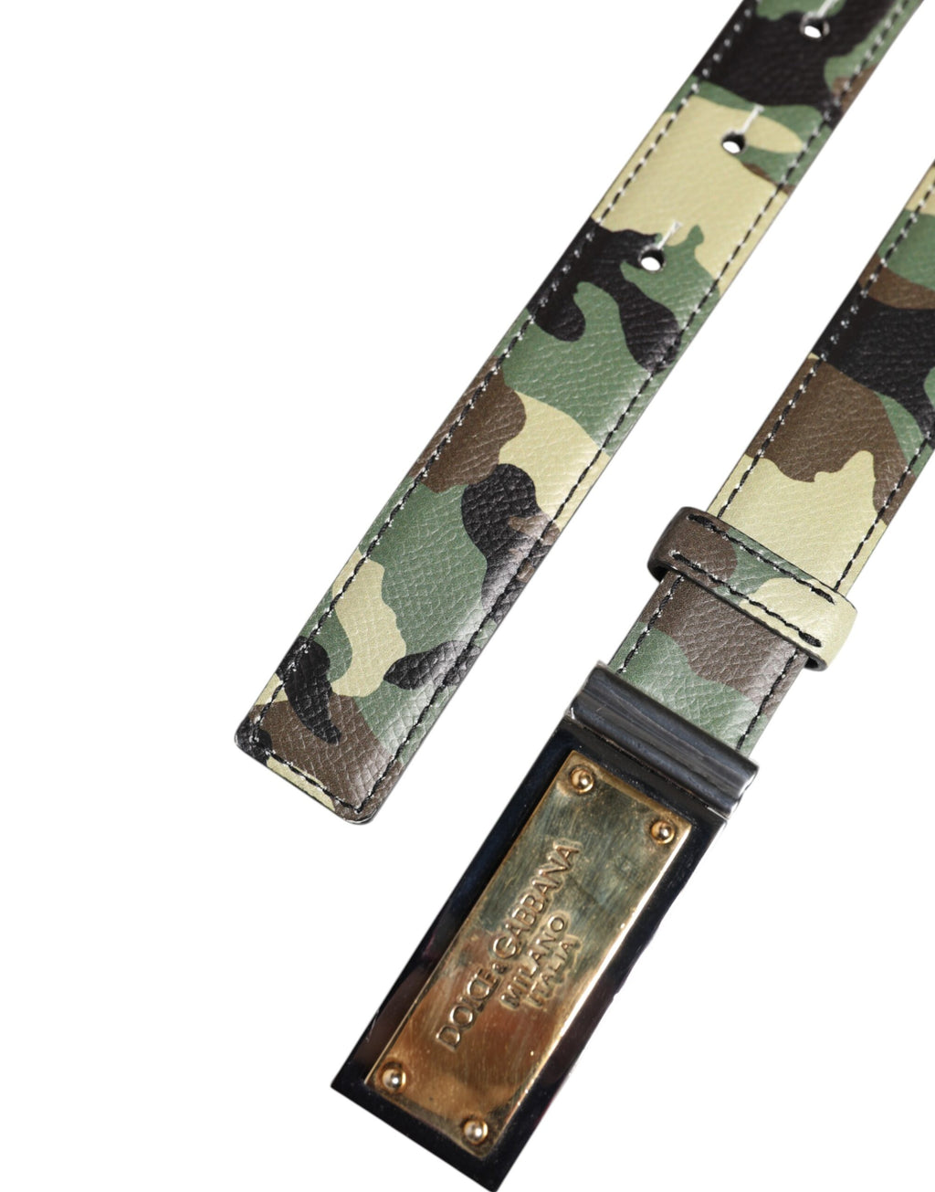 Dolce & Gabbana Multicolor Camouflage Metal Logo Buckle Belt