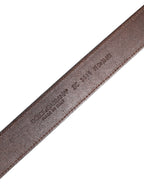 Dolce & Gabbana Brown Classic Silver Metal Logo Buckle Belt