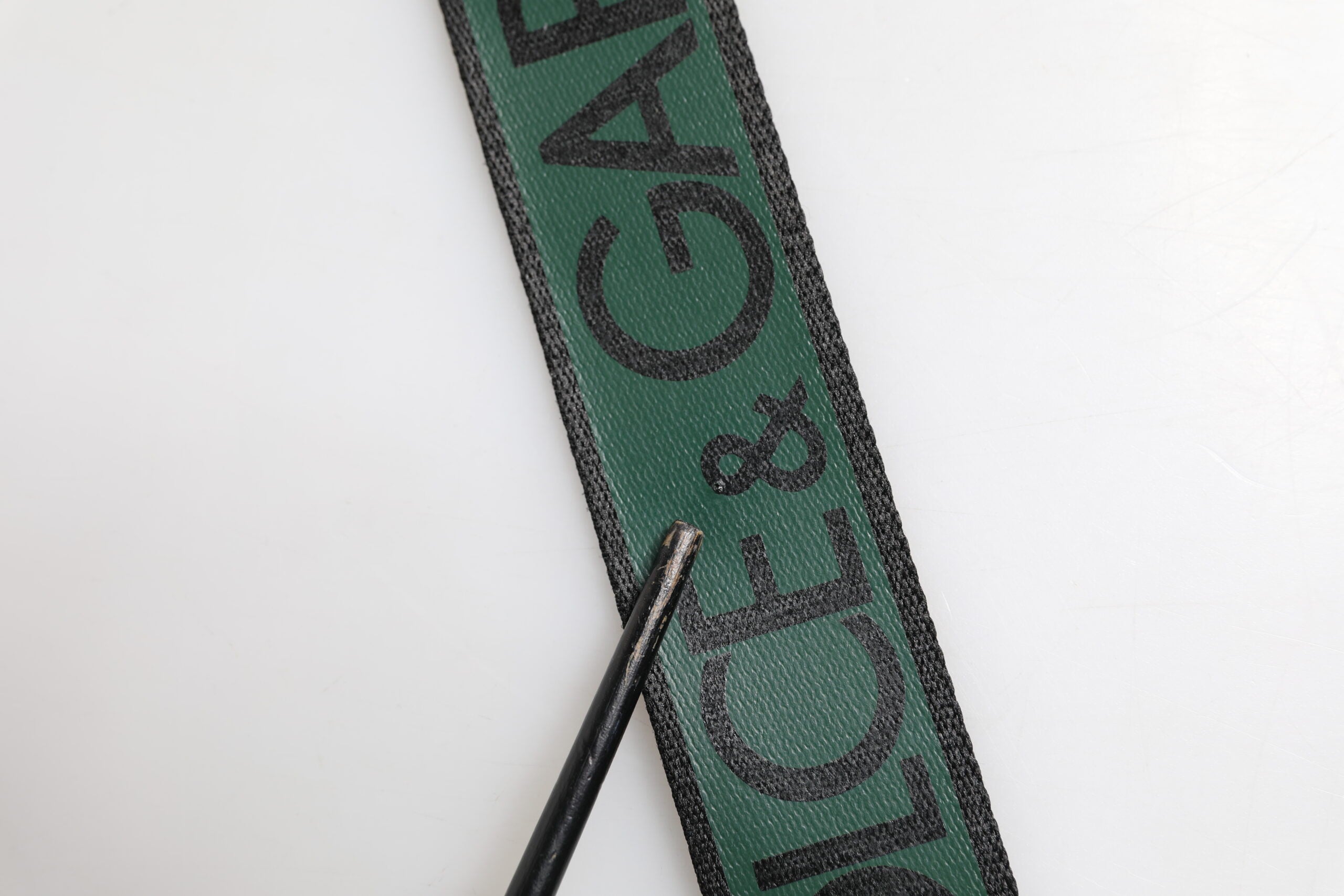 Dolce & Gabbana Green Black Polyester DG Logo Buckle Belt