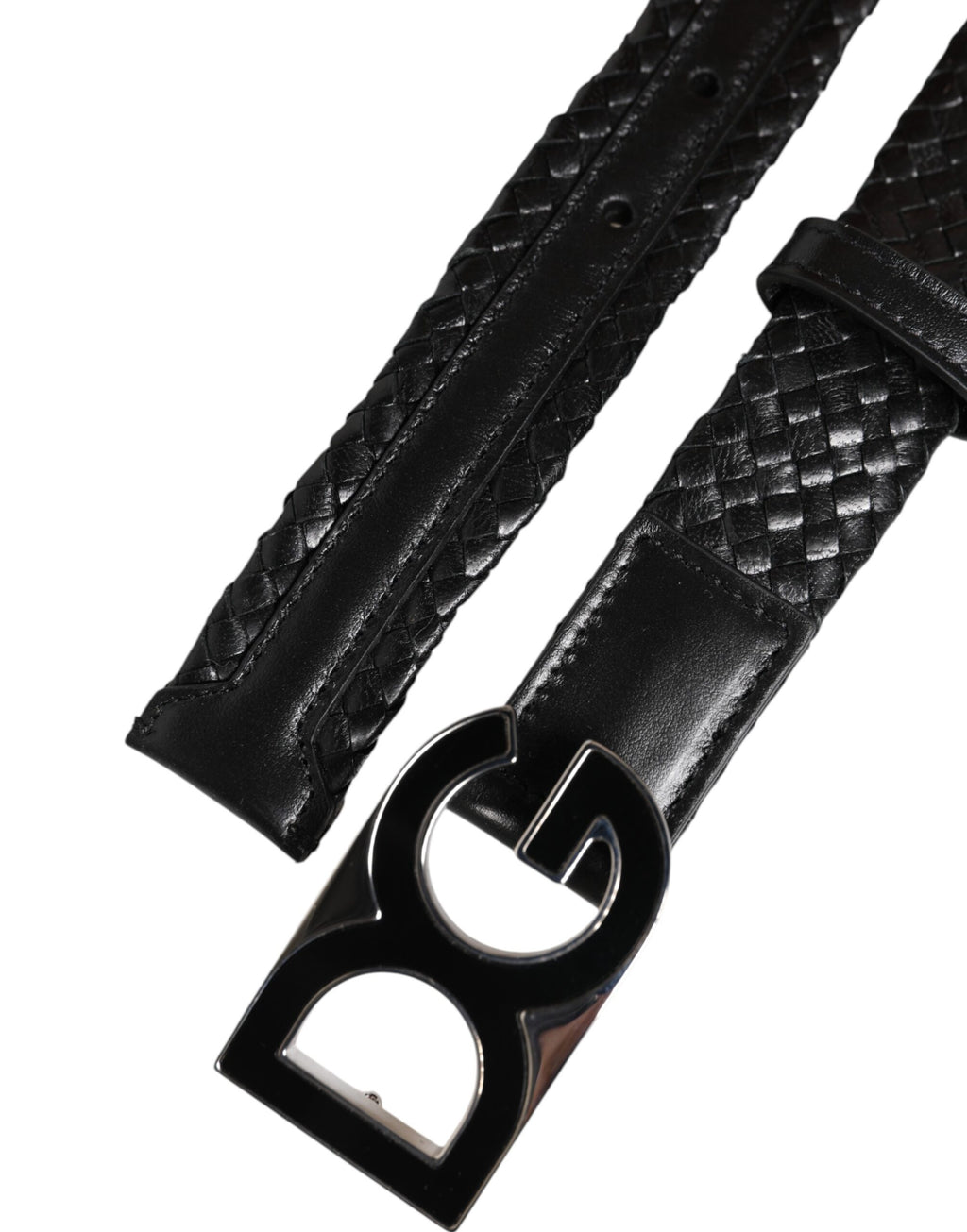 Dolce & Gabbana Black Classic Leather DG Logo Buckle Belt