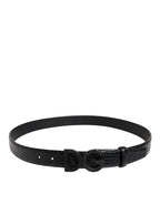 Dolce & Gabbana Black Leather Classic Metal DG Buckle Belt