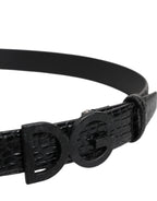 Dolce & Gabbana Black Leather Classic Metal DG Buckle Belt