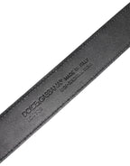Dolce & Gabbana Black Leather Classic Metal DG Buckle Belt