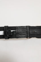 Dolce & Gabbana Black Cotton Gold Tone Metal DG Buckle Belt