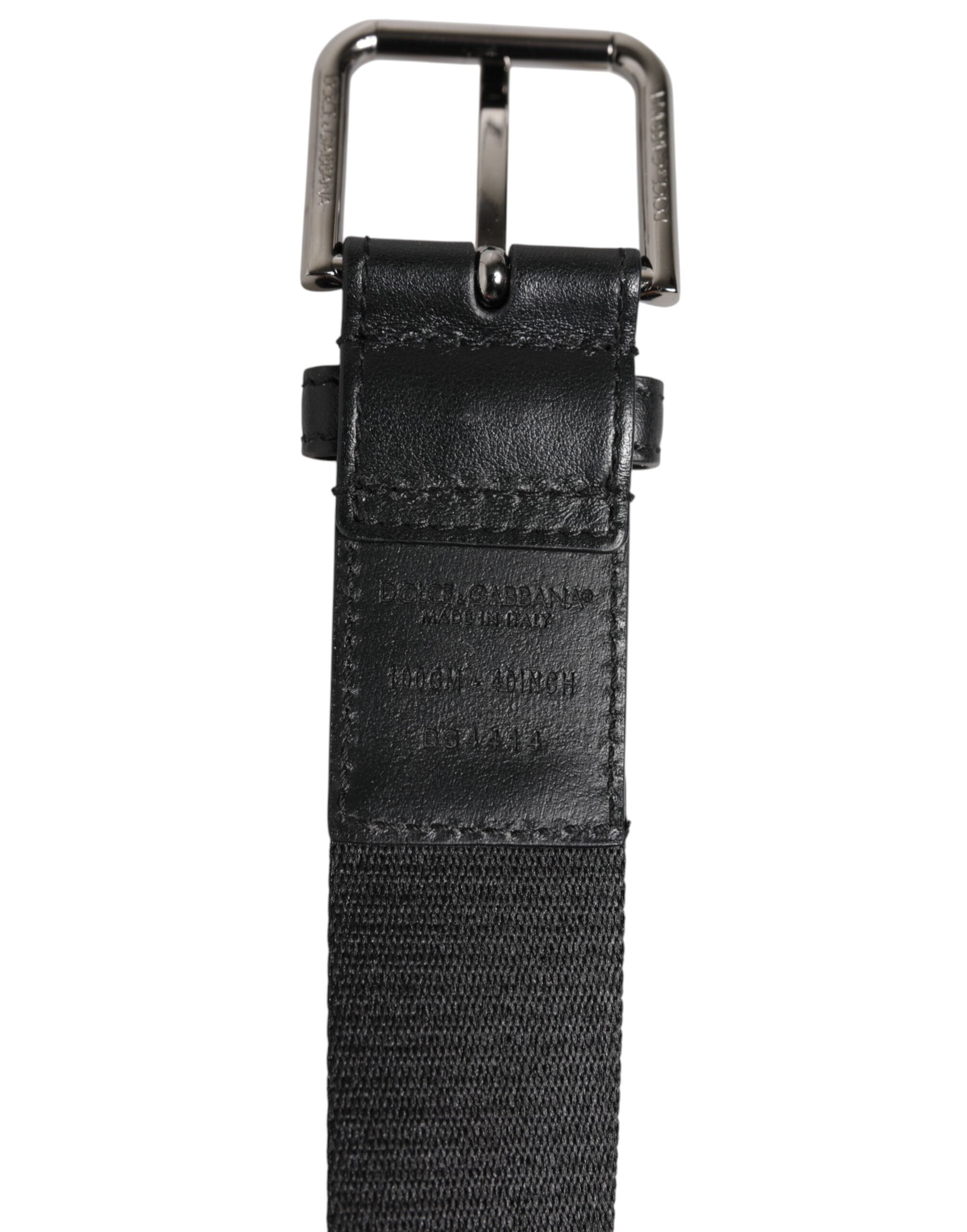 Dolce & Gabbana Blue Black Polyester Metal Buckle Belt