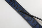 Dolce & Gabbana Blue Black Polyester Metal Buckle Belt