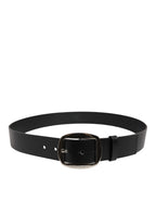 Dolce & Gabbana Black Leather Classic Metal Buckle Belt