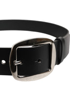 Dolce & Gabbana Black Leather Classic Metal Buckle Belt