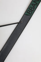 Dolce & Gabbana Green Black Polyester DG Logo Buckle Belt