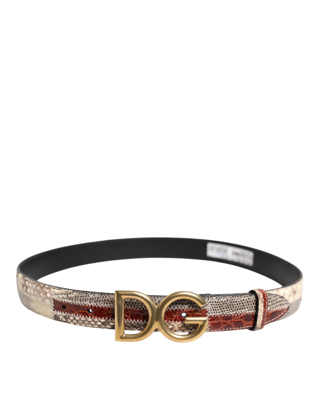 Dolce & Gabbana Multicolor Exotic Leather DG Logo Buckle Belt