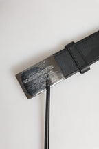 Dolce & Gabbana Black Leather Classic Metal Logo Buckle Belt