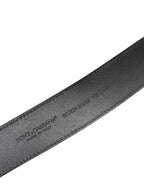 Dolce & Gabbana Black Leather Classic Metal Logo Buckle Belt